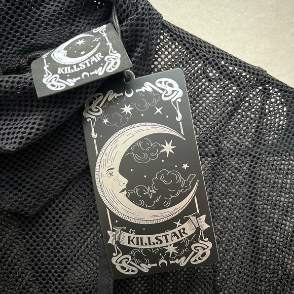 Killstar Neo-Nyx Masked Fishnet Long Sleeve Black Dress XXL NEW! - Picture 4 of 5